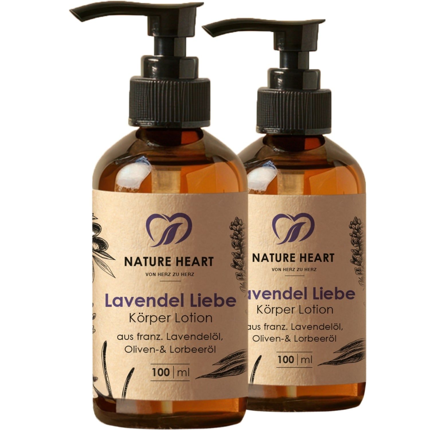 Nature Heart Lavendel Liebe Körperlotion
