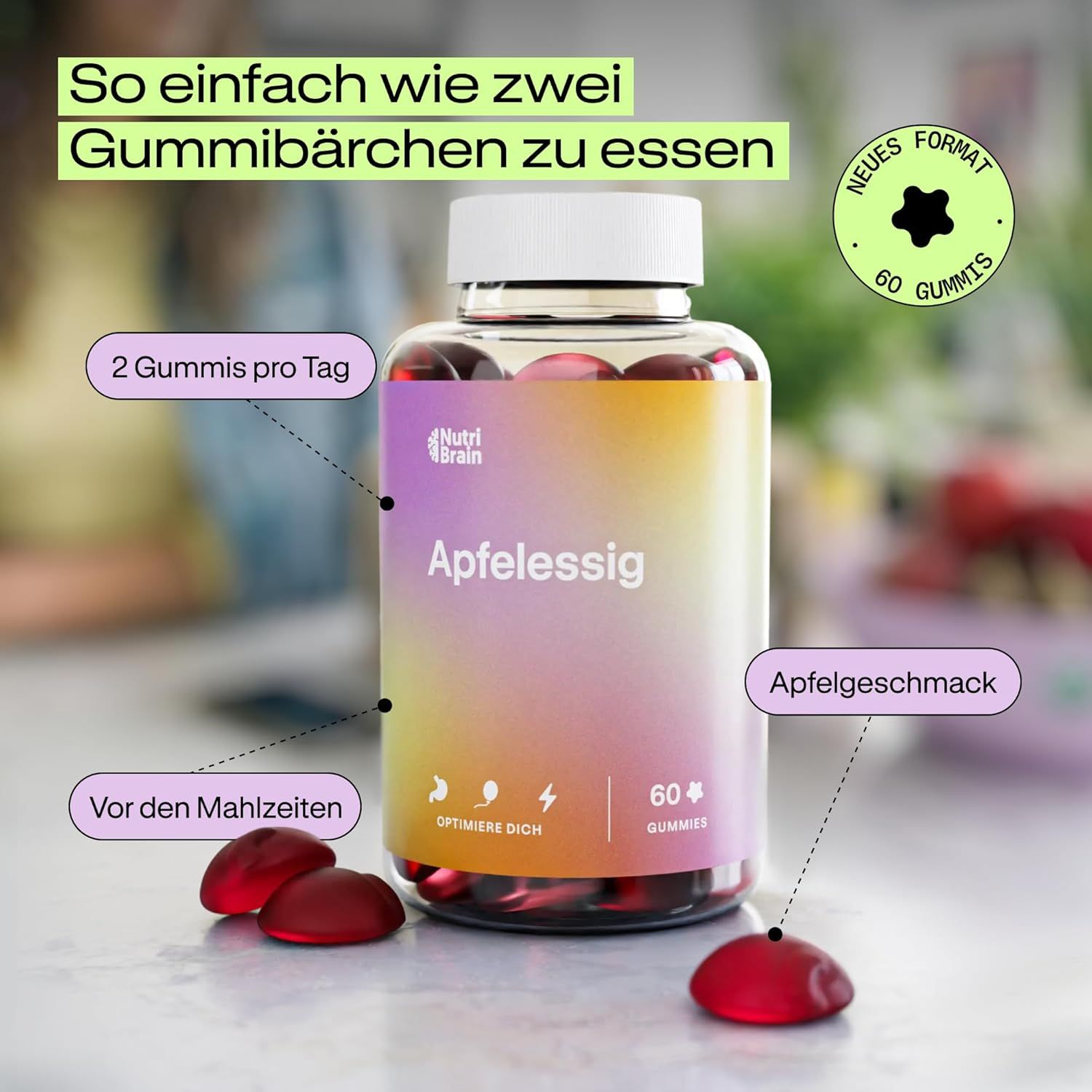 NUTRIBRAIN  Apfelessig Gummies