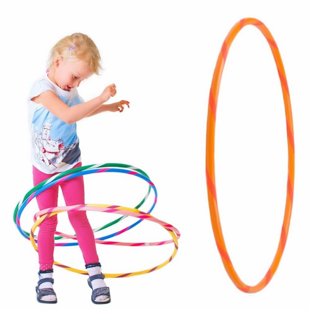 Hoopomania Kinder-Hula-Hoop mit Grip-Tape | Ø 80 cm | Orange-Orange