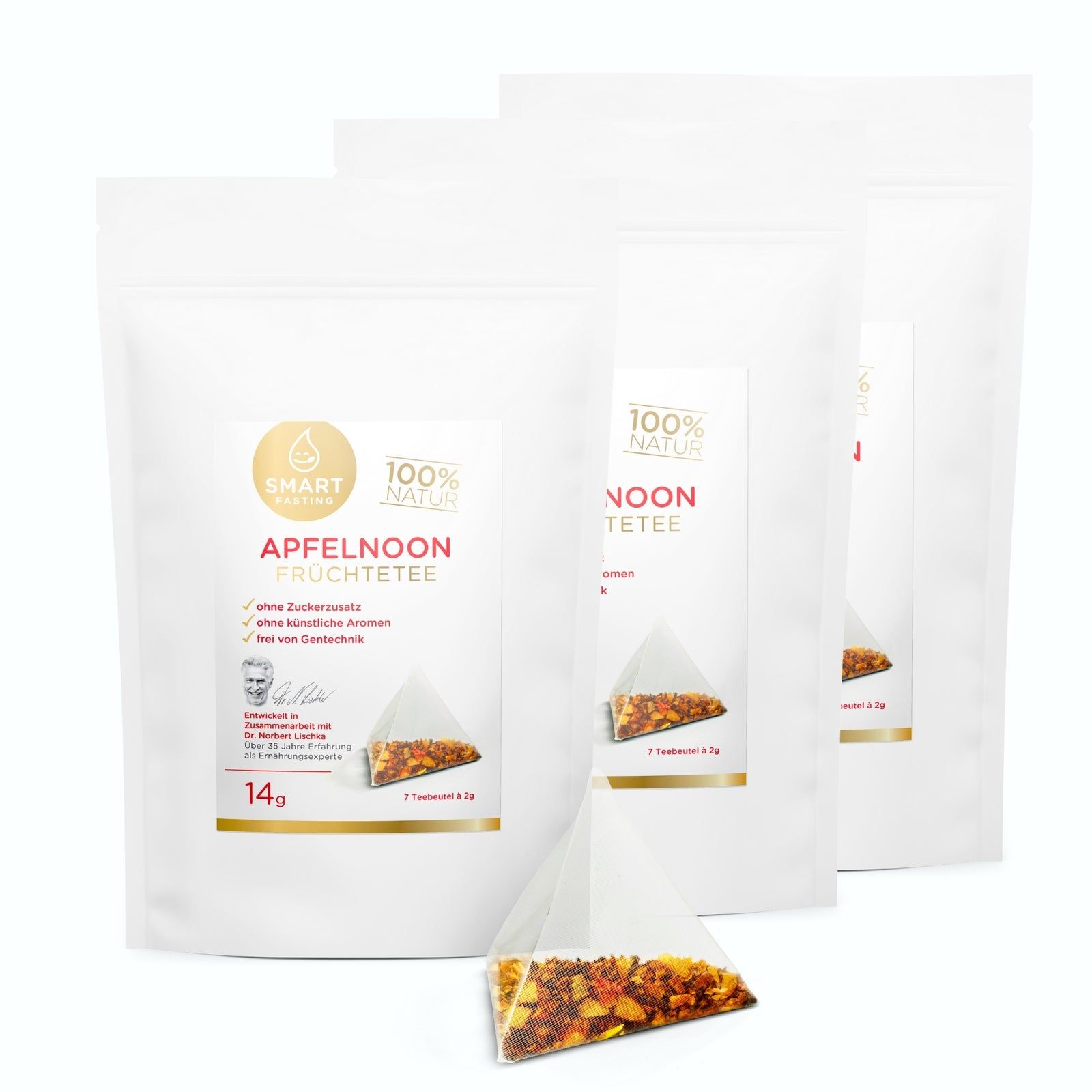 Smart Fasting® Früchtetee Apfel - 97% Apfelstücke - naturbelassen, vegan, 21 Beutel