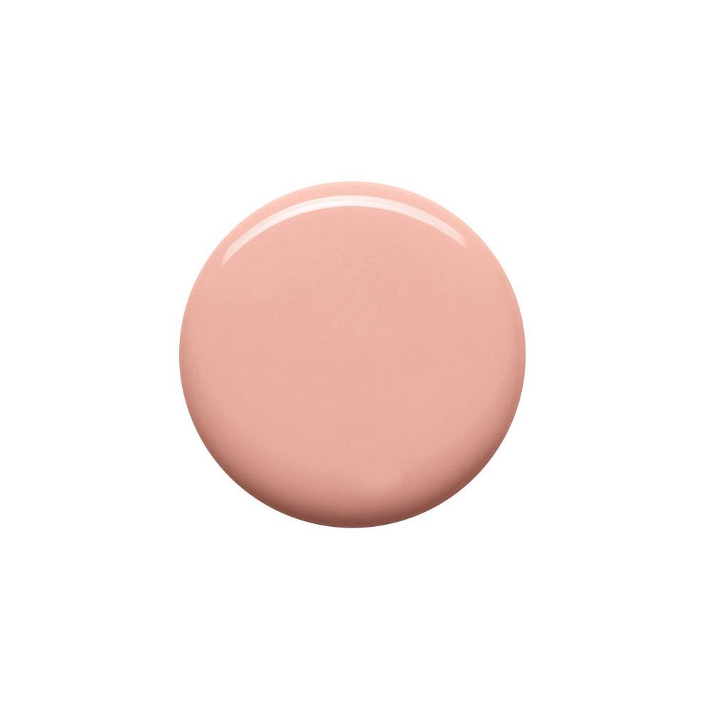 Kreisförmiger Klecks rosa Nagellack auf weißem Hintergrund.