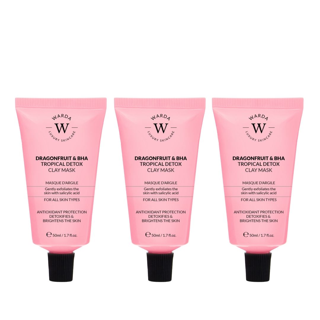 Warda Luxury Skincare Drachenfrucht- und BHA-Detox-Tonmasken-Trio