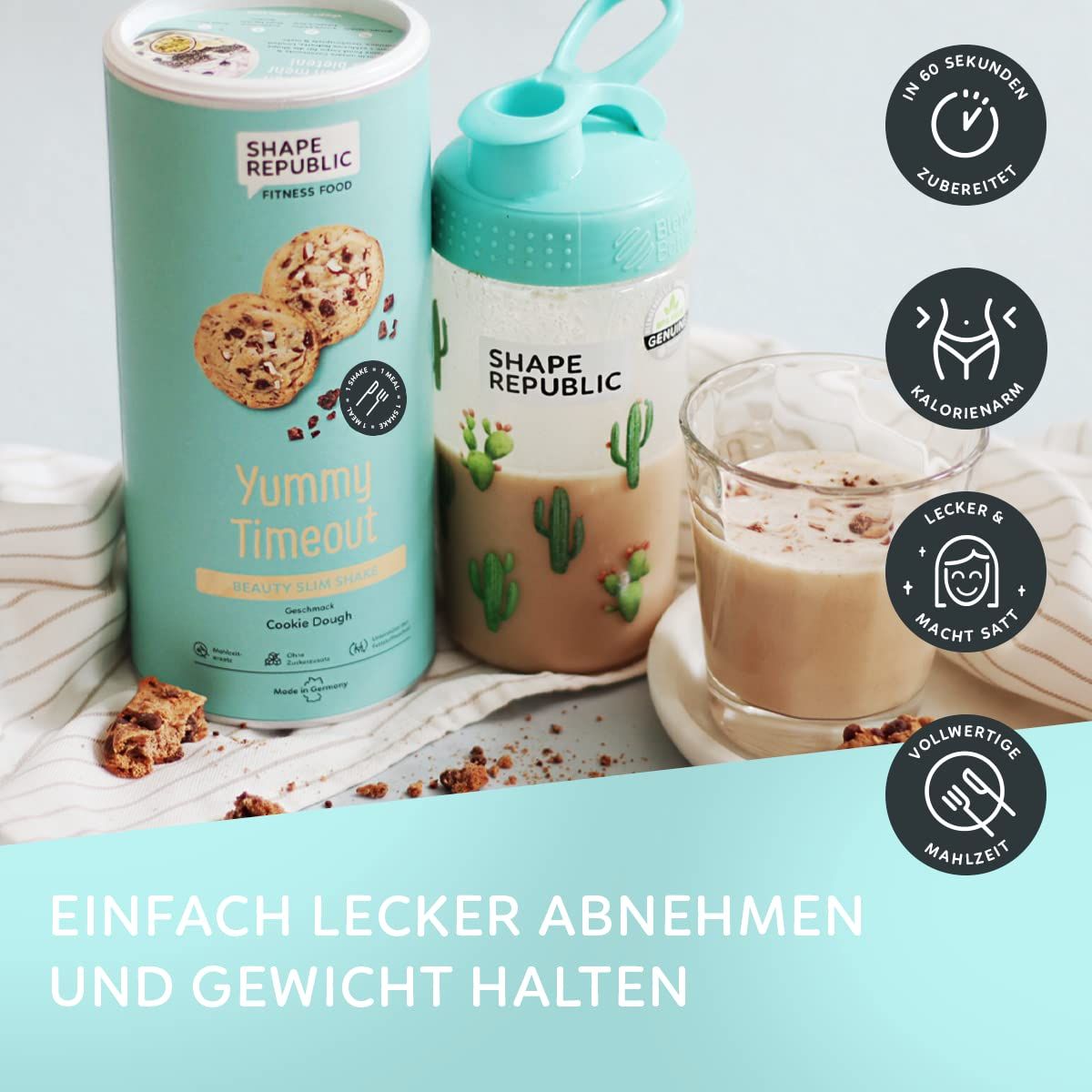 Shape Republic | Slim Shake Strawberry & White Chocolate | Cookie Dough