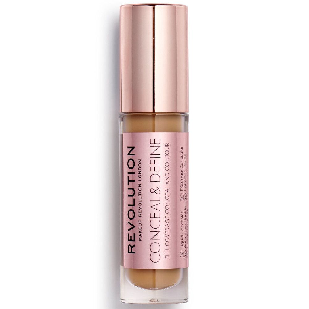 Concealer-Fläschchen mit roségoldfarbenem Deckel. Aufschrift: Conceal & Define.
