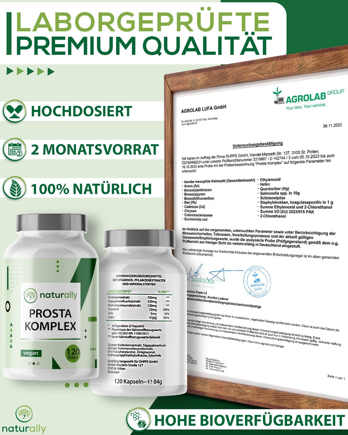 naturally Prostata Komplex Kapseln | mit Sägepalmen Extrakt, hochdosiert