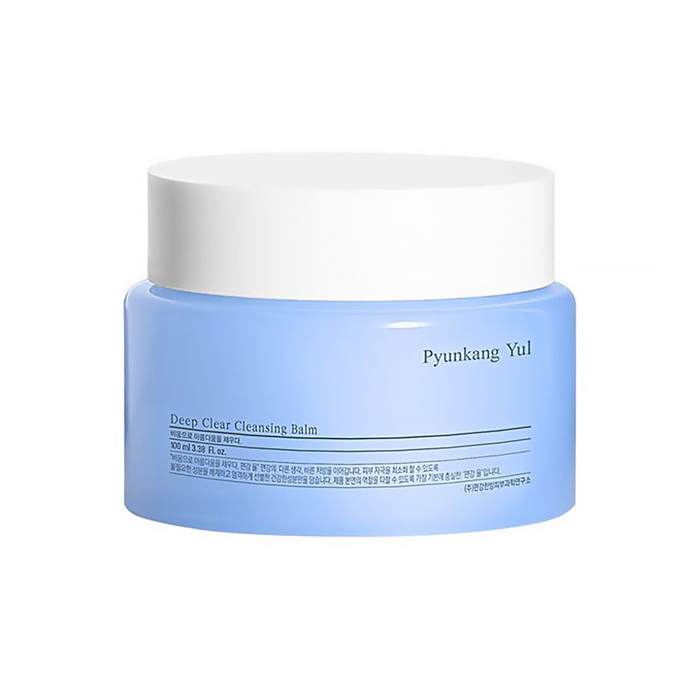 Pyunkang Yul Deep Clear Cleansing Balm in blauem Tiegel mit weißem Deckel.