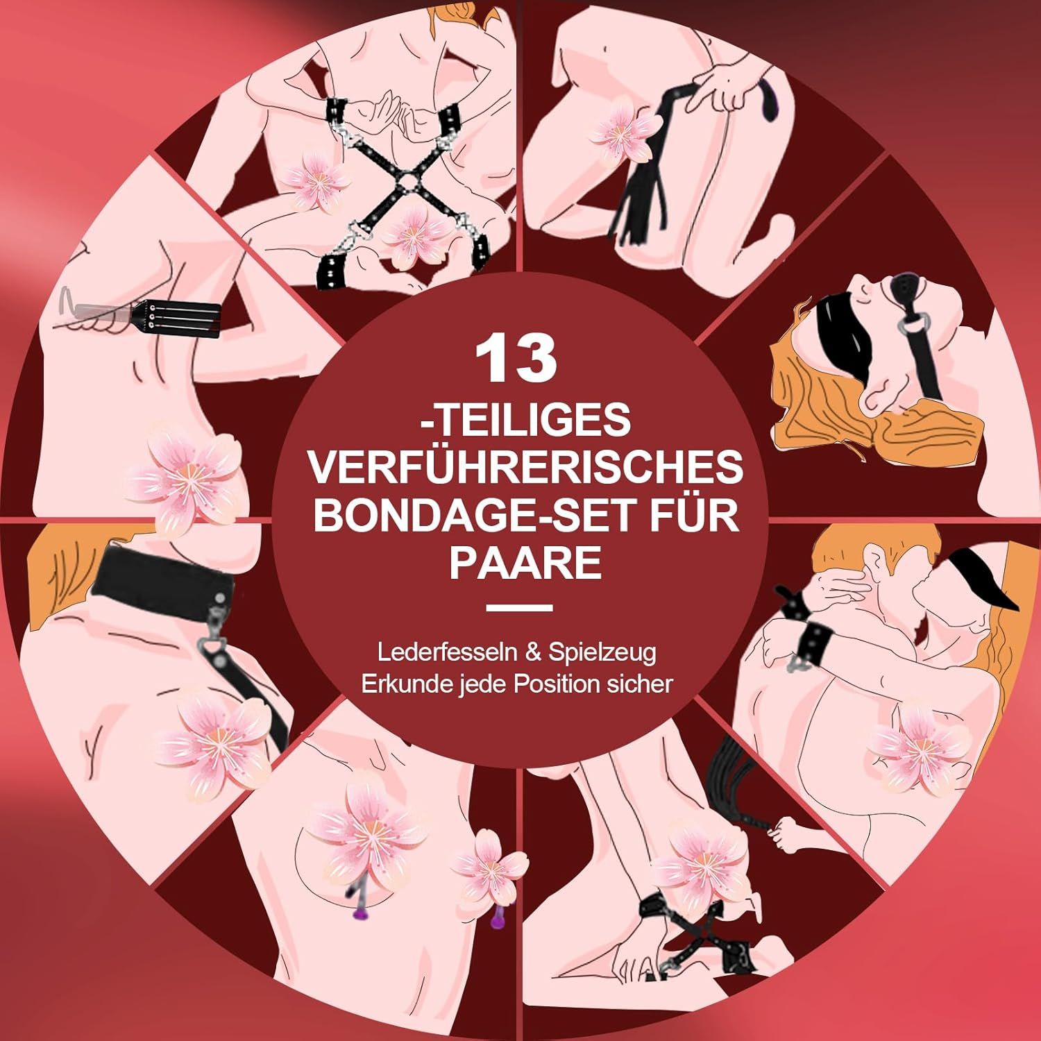 YICOCO 12 Teilig BDSM Bondage Set Fesselset