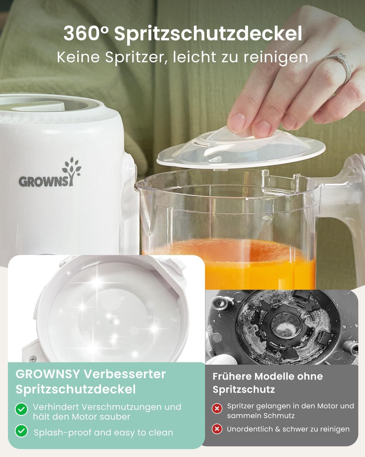 Grownsy Babynahrungszubereiter mit Dampfkorb – Dampfgarer