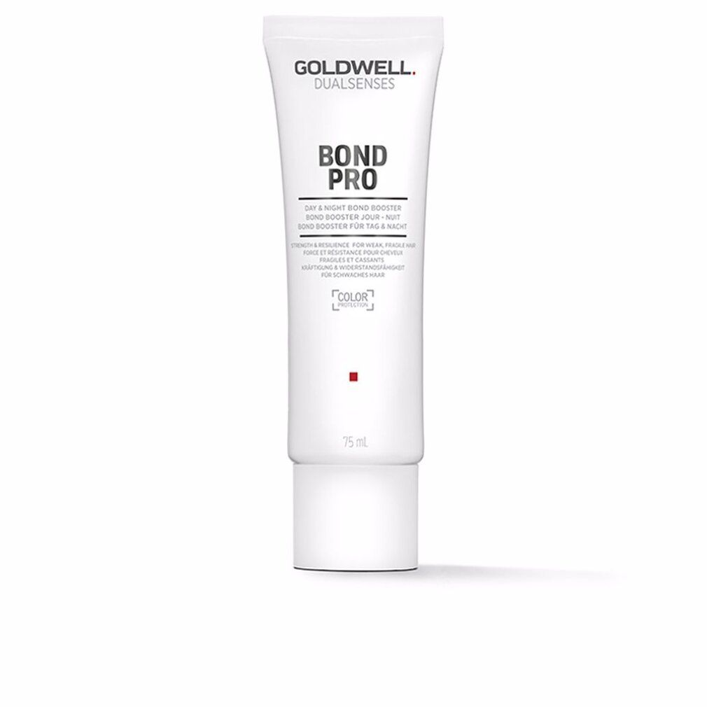 Weiße Tube mit Schriftzug BOND PRO und GOLDWELL. Aufschrift: Day & Night Bond Booster. Roter Punkt. 75 ml.
