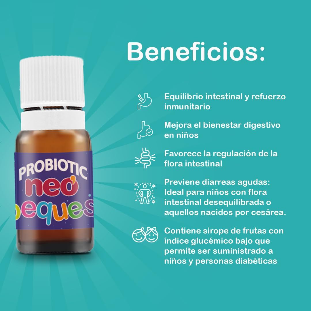 NEO PEQUES 8 Fläschchen bifasisch Probiotika und Präbiotika Tutti-Frutti