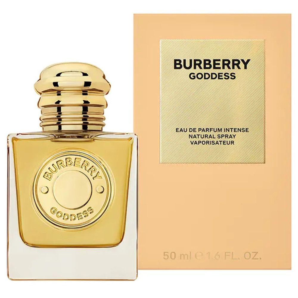 Goldfarbener Flakon mit goldfarbenem Verschluss und Etikett. Daneben eine beige Schachtel mit Produktnamen und Details. 50 ml.