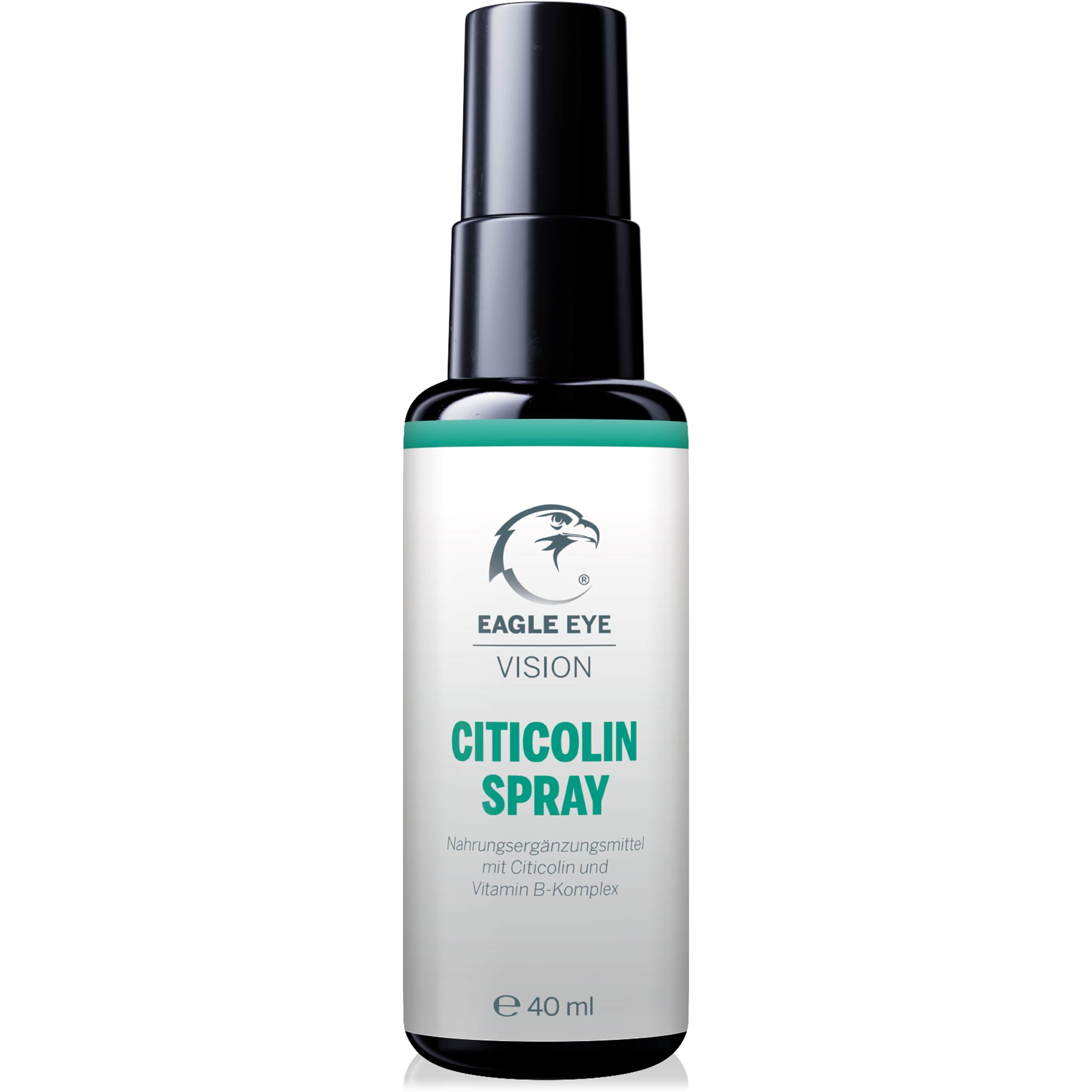 EAGLE EYE VISION CITICOLIN SPRAY Flasche. Enthält Citicolin und Vitamin B-Komplex. Flasche: 40 ml.