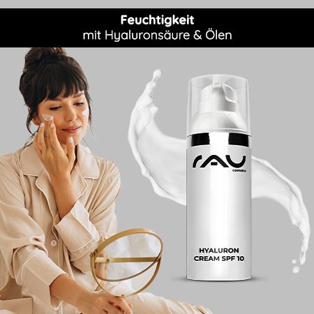 RAU Cosmetics Hyaluron Cream SPF 10 Tagescreme mit Lichtschutzfaktor 10 gegen Falten