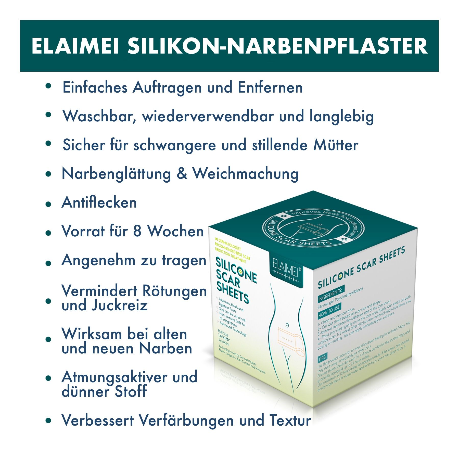 P-Beauty Silikonpflaster Narbenpflaster Wundpflaster