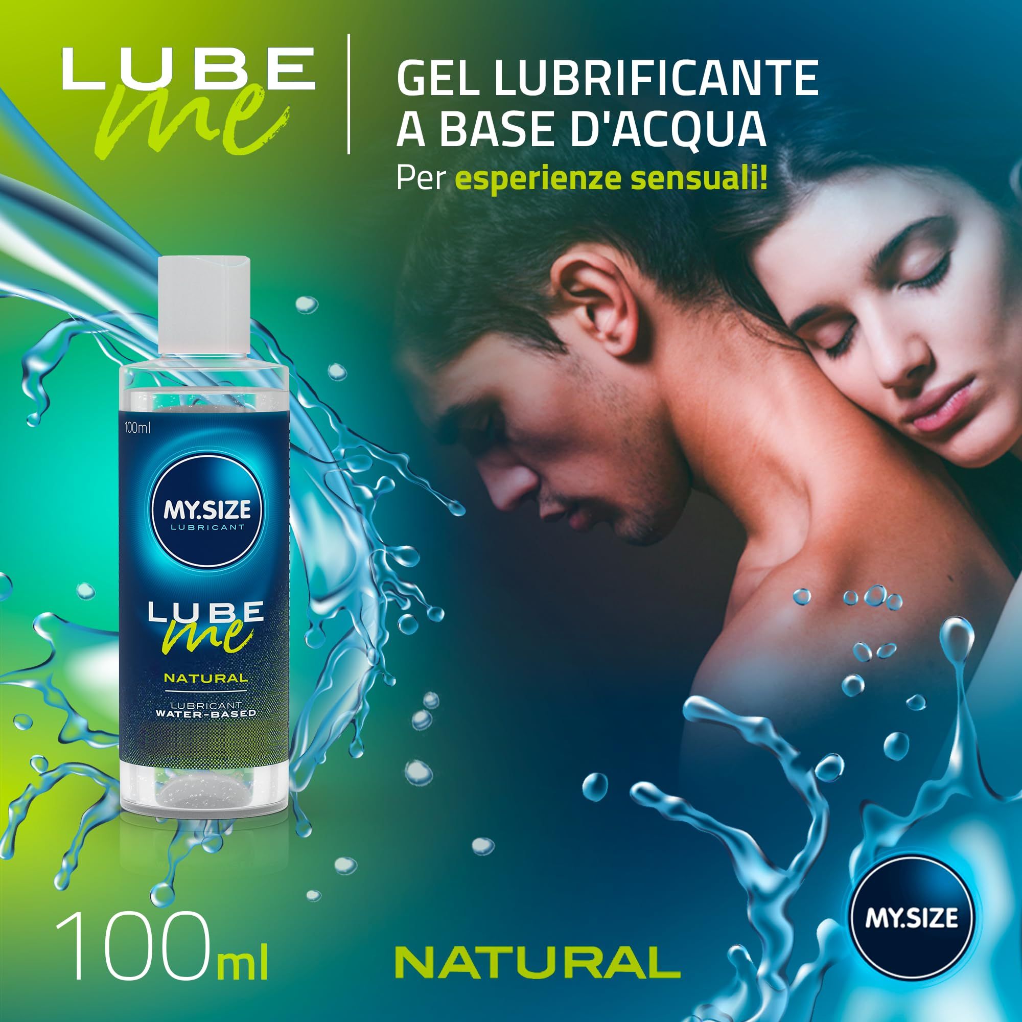 My.Size Lube Me Natural Gleitgel in einer Flasche, 100ml. Wasserbasiert.