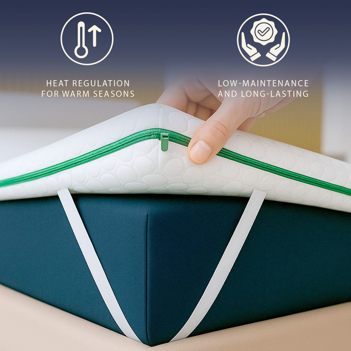 The White Stone Matratzentopper 120x190 aus Memory Foam Breeze mit 9 Zonen | Höhe 5 cm