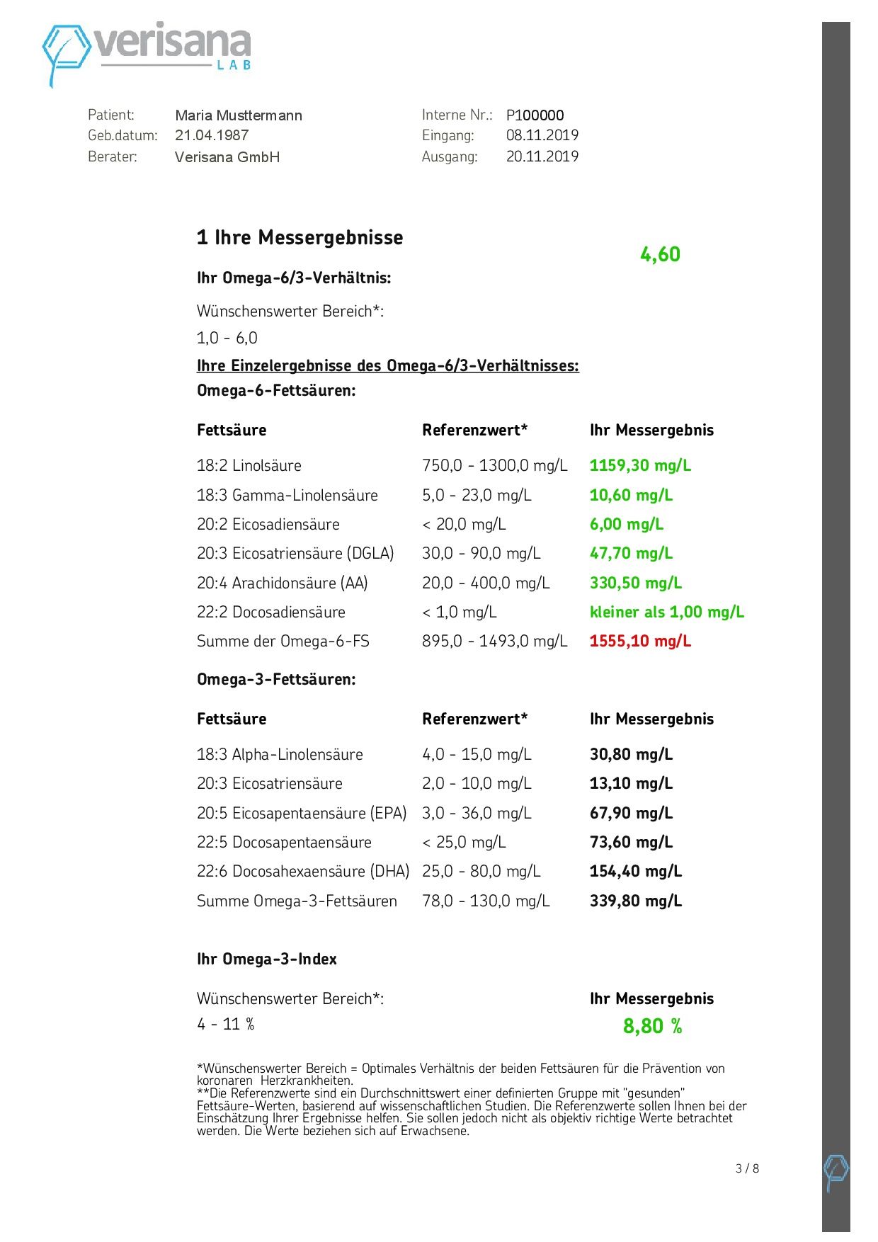 Verisana Omega-3 Test