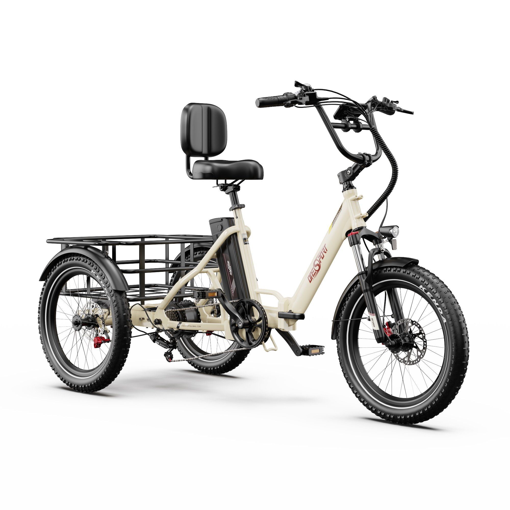 ONESPORT OT30 PRO E-Trike Lastenrad mit 500-W-Motor und 48-V-18-Ah-Akku