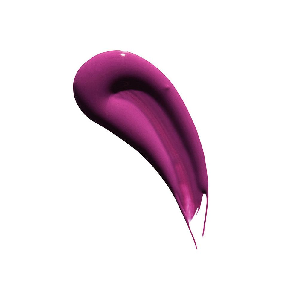 Ein einzelner, geschwungener Farbfleck in dunklem Pink, vermutlich Lipgloss.