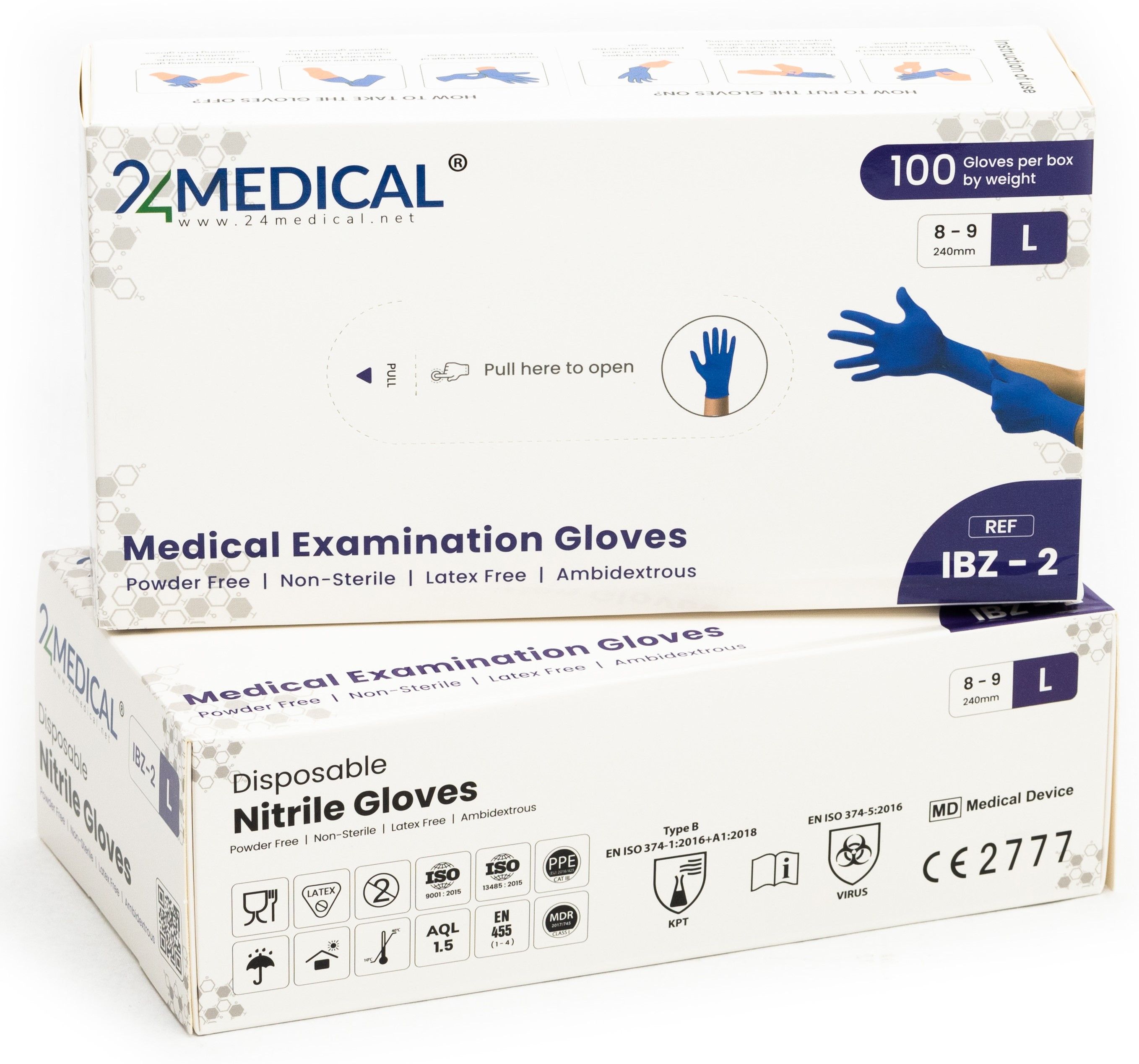 24medical IBZ-2 Nitril Handschuhe, puderfrei - Größe XL