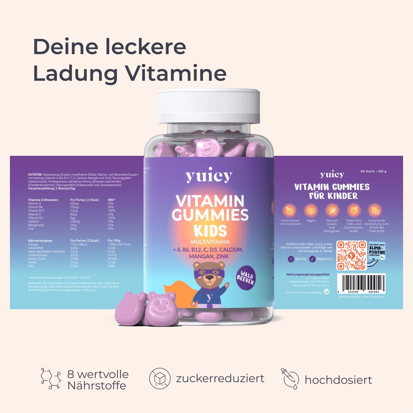 yuicy Kids Gummies -  Vitamine für Kinder