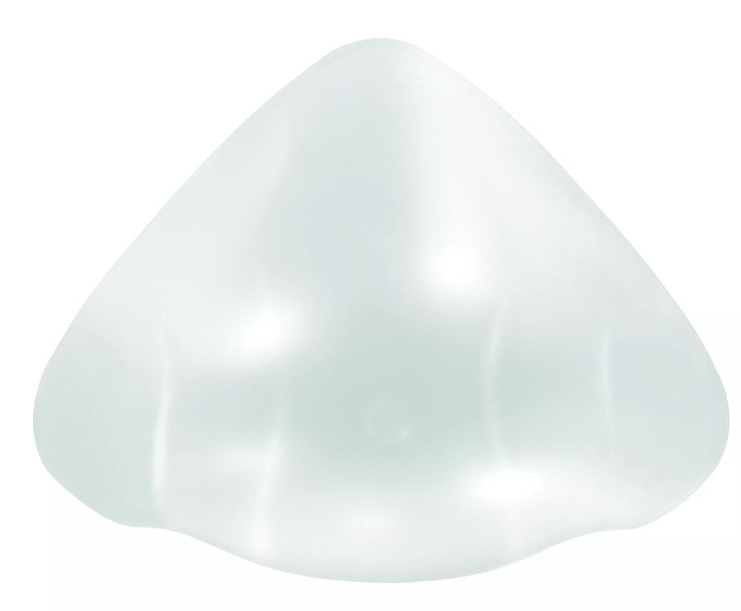 Silikon-Epithese. Dreieckige Form, transparent. Glatte Oberfläche.