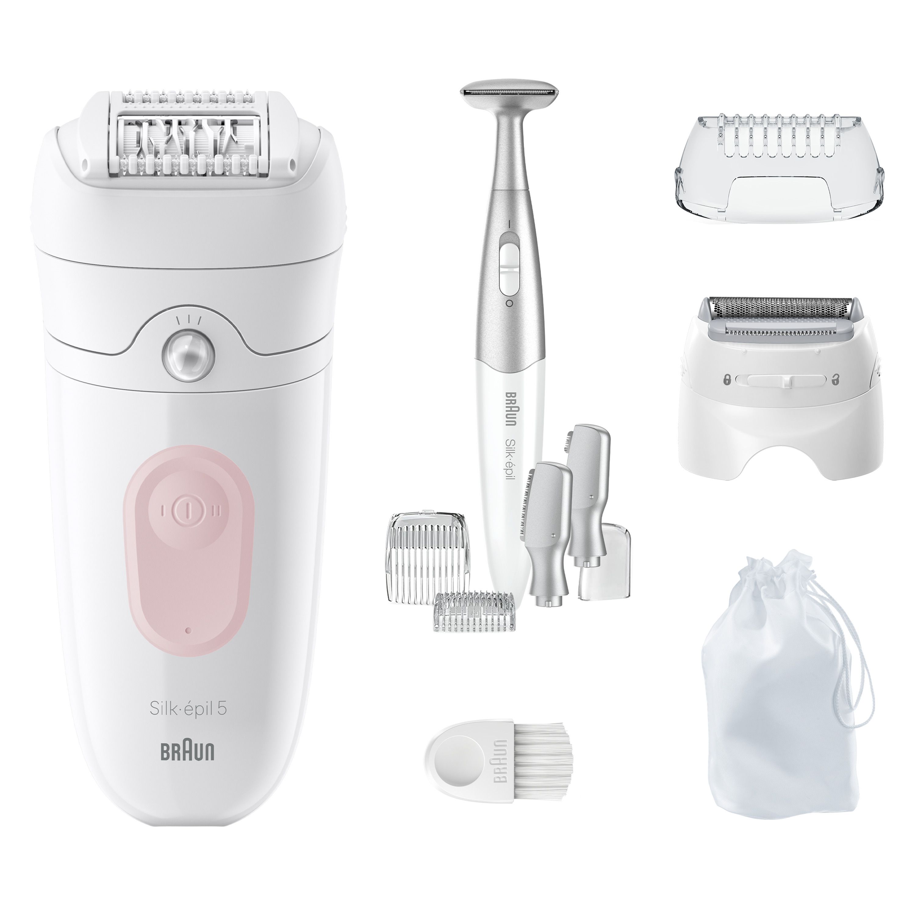Braun - Epilierer "Silk-épil 5-230" in Weiß/Flamingo Pink