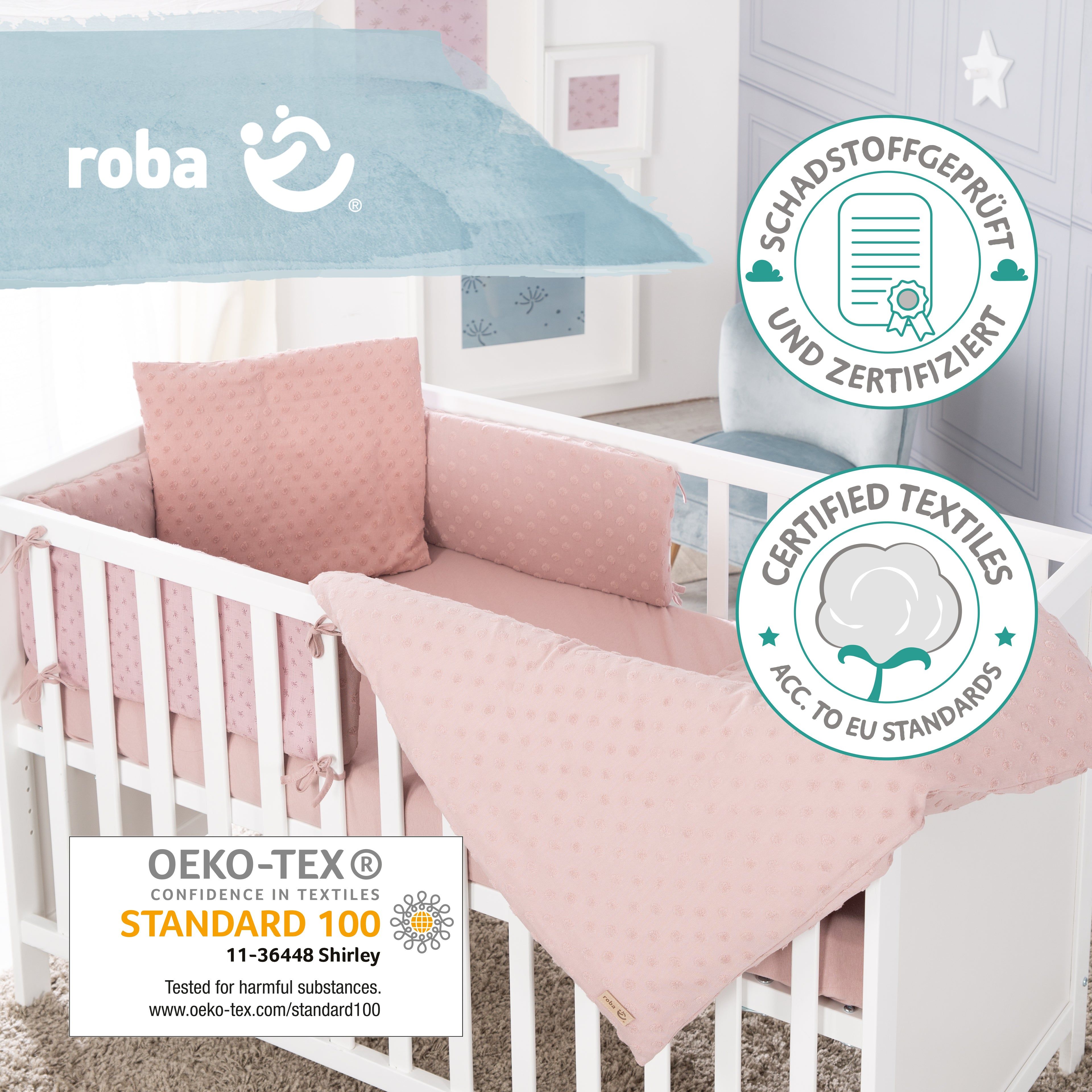 roba organic Geschenkset 'Lil Planet', Bio-Bettwäsche, -Spannbettlaken & -Nestchen