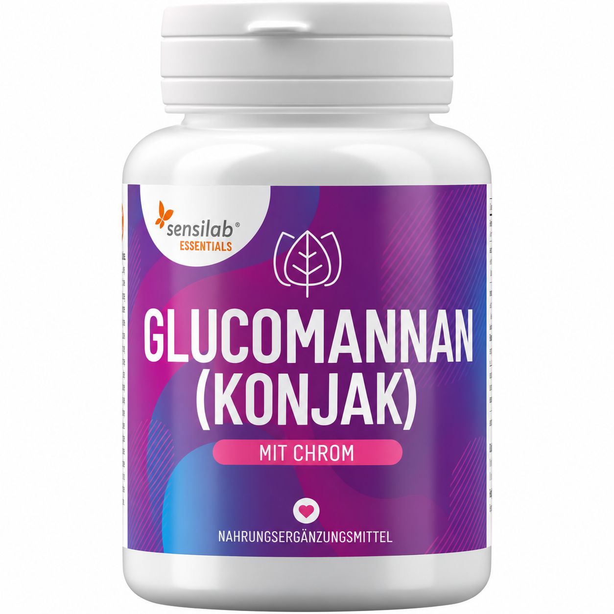 Flasche mit Glucomannan (Konjak) Kapseln mit Chrom.