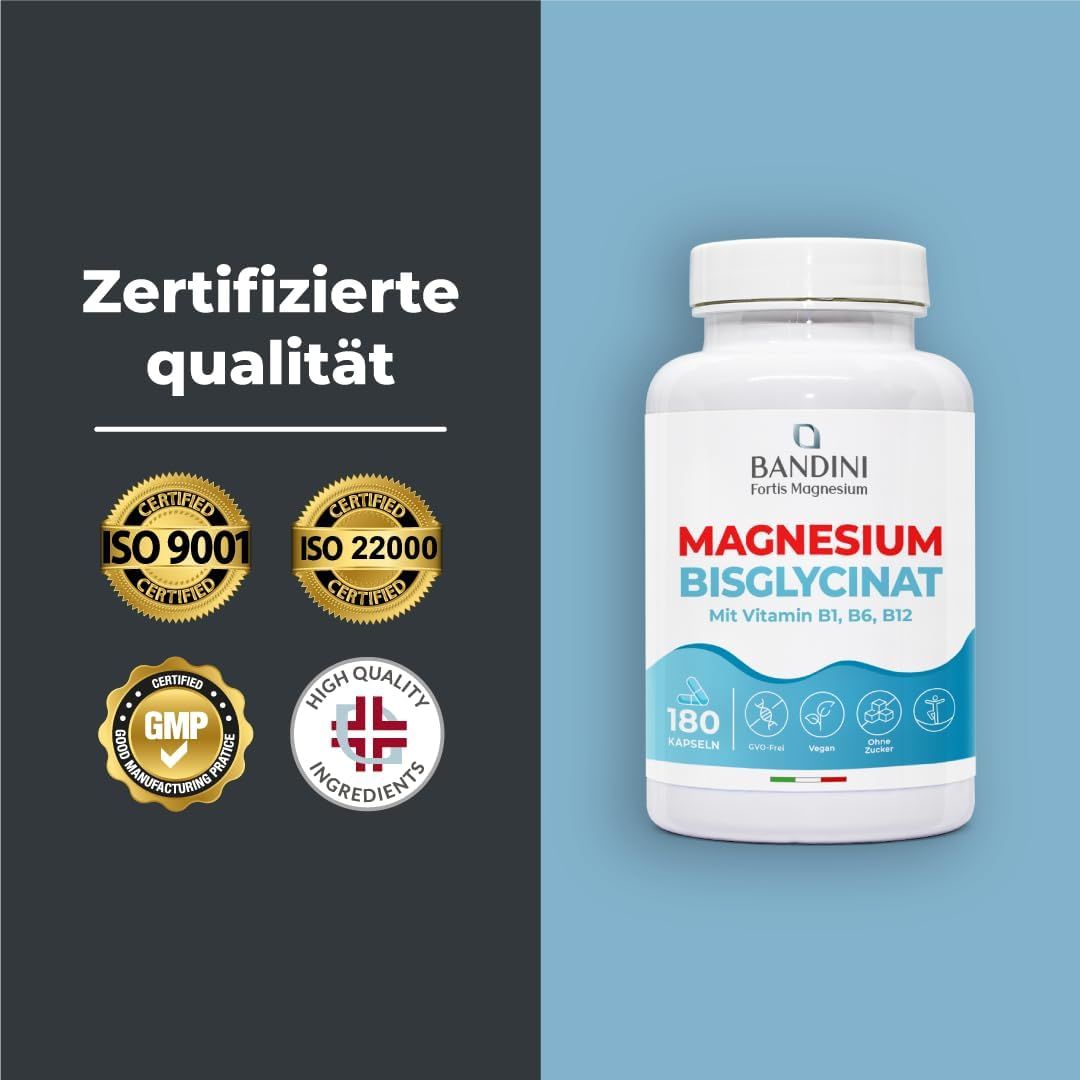 Bandini Magnesiumglycinat + Vitamin B1, B6, B12 Kapseln