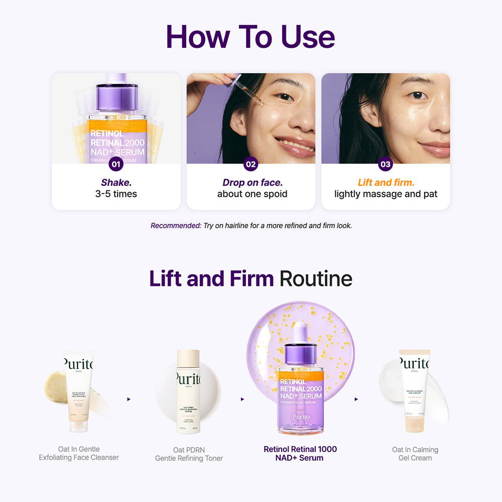 PURITO Retinol Retinal 2000 NAD+ Serum