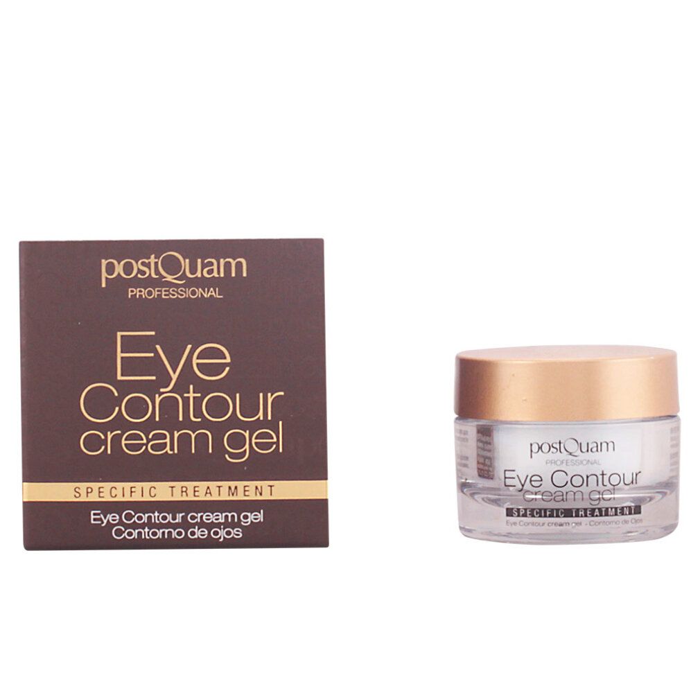 Creme-Gel-Dose und Schachtel. Auf der Dose steht "Eye Contour cream gel". Auf der Schachtel steht "Eye Contour cream gel".