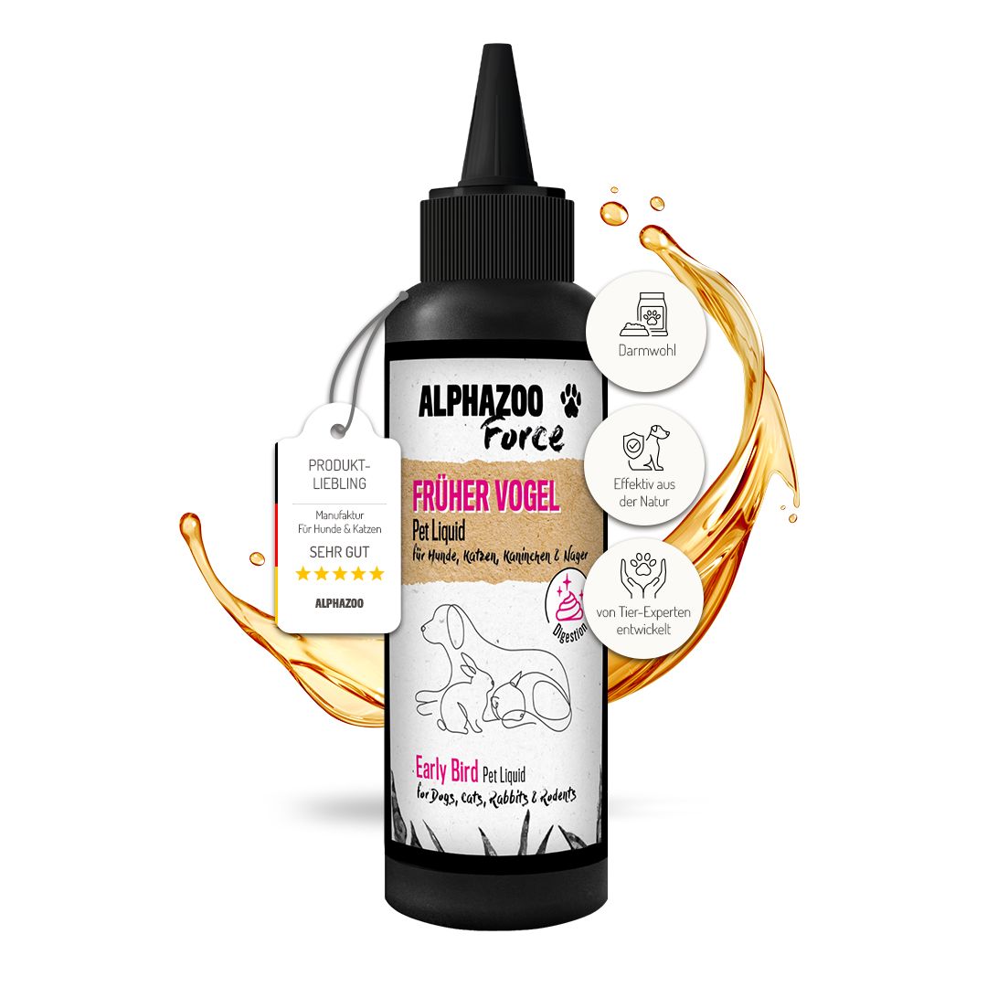 ALPHAZOO Früher Vogel Magen & Darm Pet Liquid für Hunde, Katzen und Nagetiere