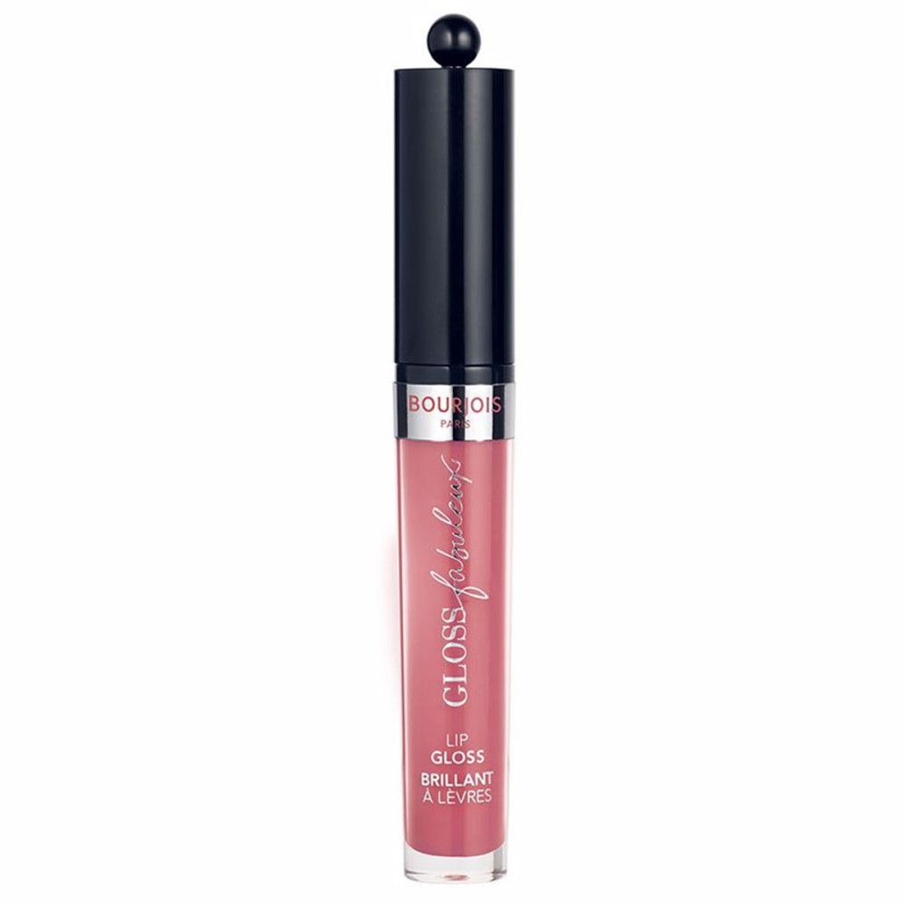 Lippen-Gloss in rosa Tube mit schwarzem Deckel. Produktname und Schriftzug "Gloss Fabuleux" sichtbar.