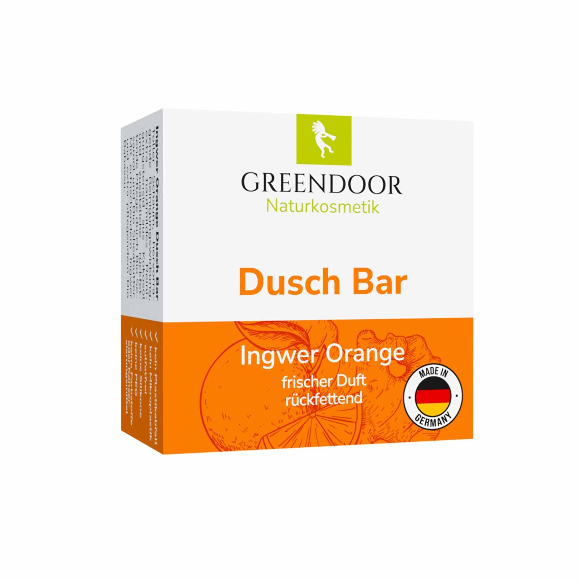 GREENDOOR Dusch Bar Ingwer Orange, Naturkosmetik.