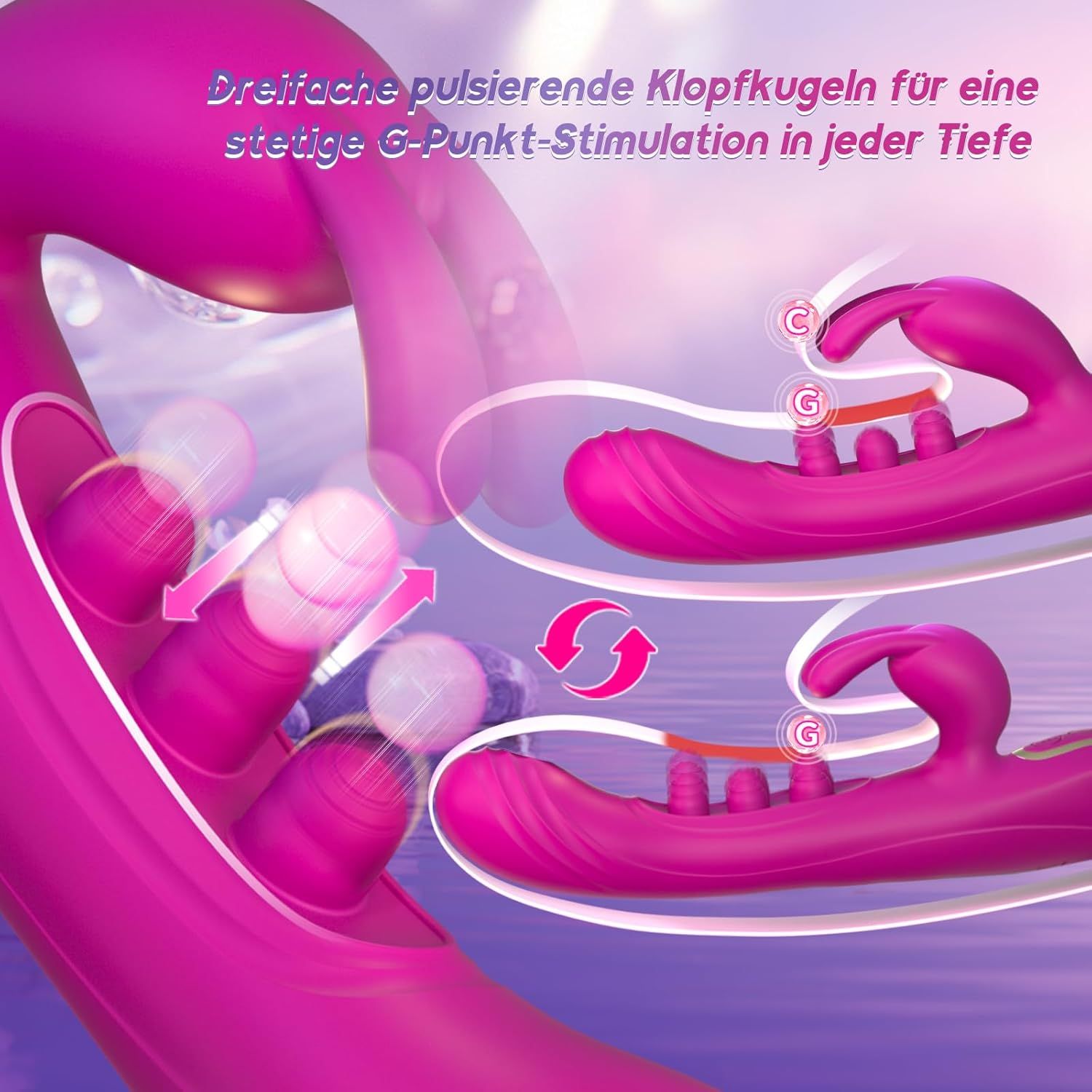 YAWNSHE Dildo Vibrator mit Pulsierenden Kugeln