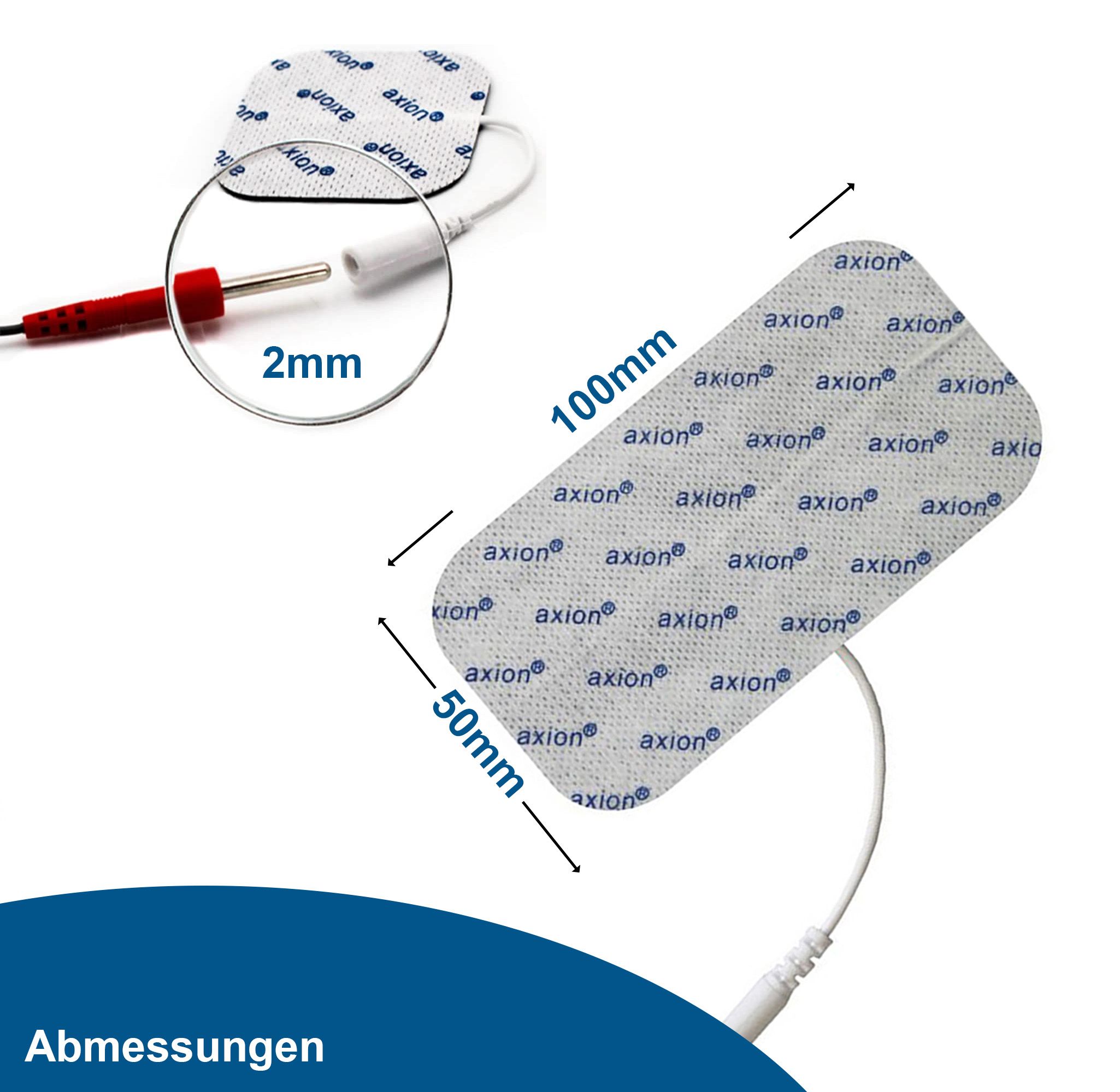 axion® selbstklebende Elektrodenpads 5x5 und 10x5 cm – passend zu axion, Prorelax, Promed, etc.