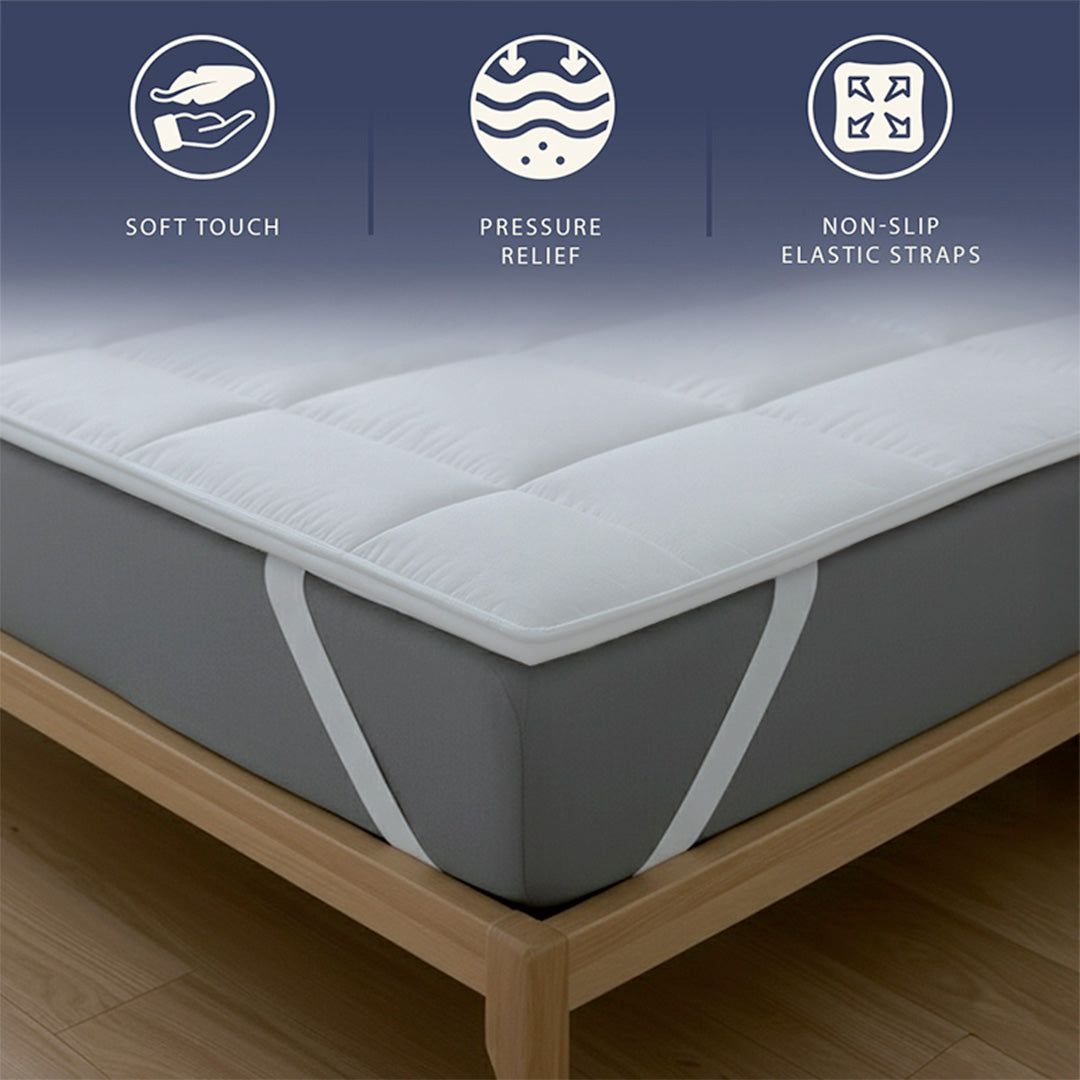 The White Stone Topper 180x200 cm aus 500 g Watte | Gepolsterter Matratzenschoner