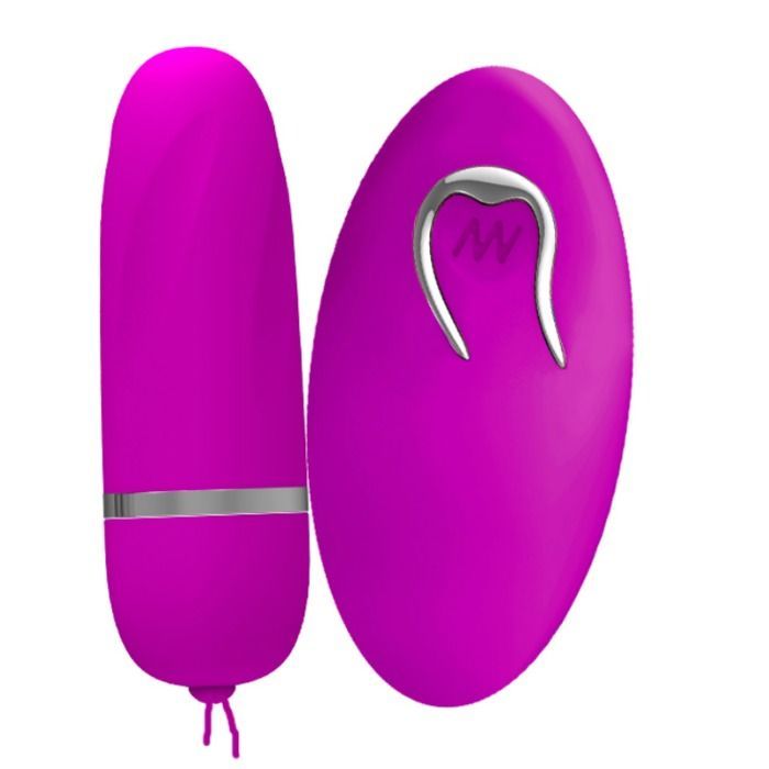 Pinker Vibrator und Fernbedienung mit silbernem Herz-Symbol.