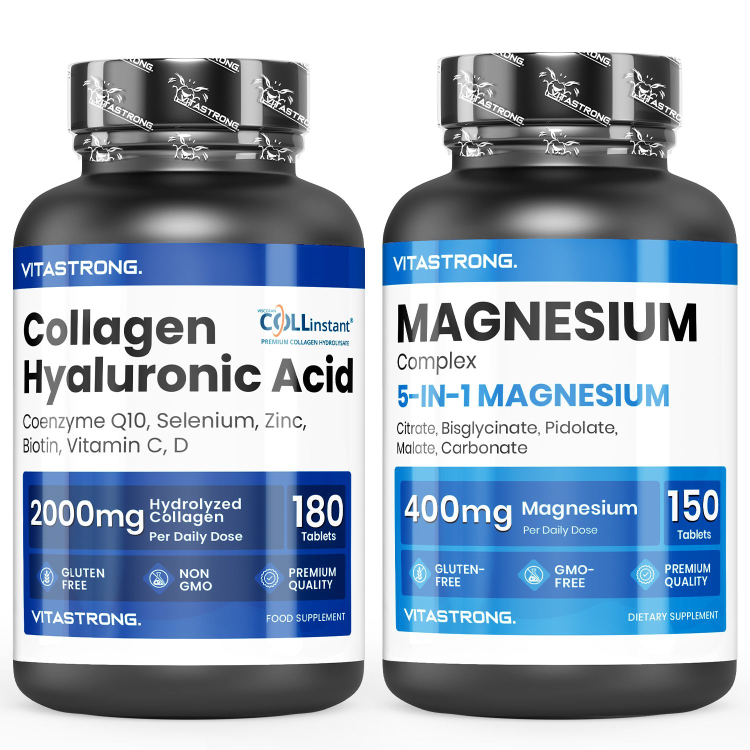 Vitastrong Magnesium 5-in-1 & Kollagen + Hyaluronsäure – Haut und Wohlbefinden