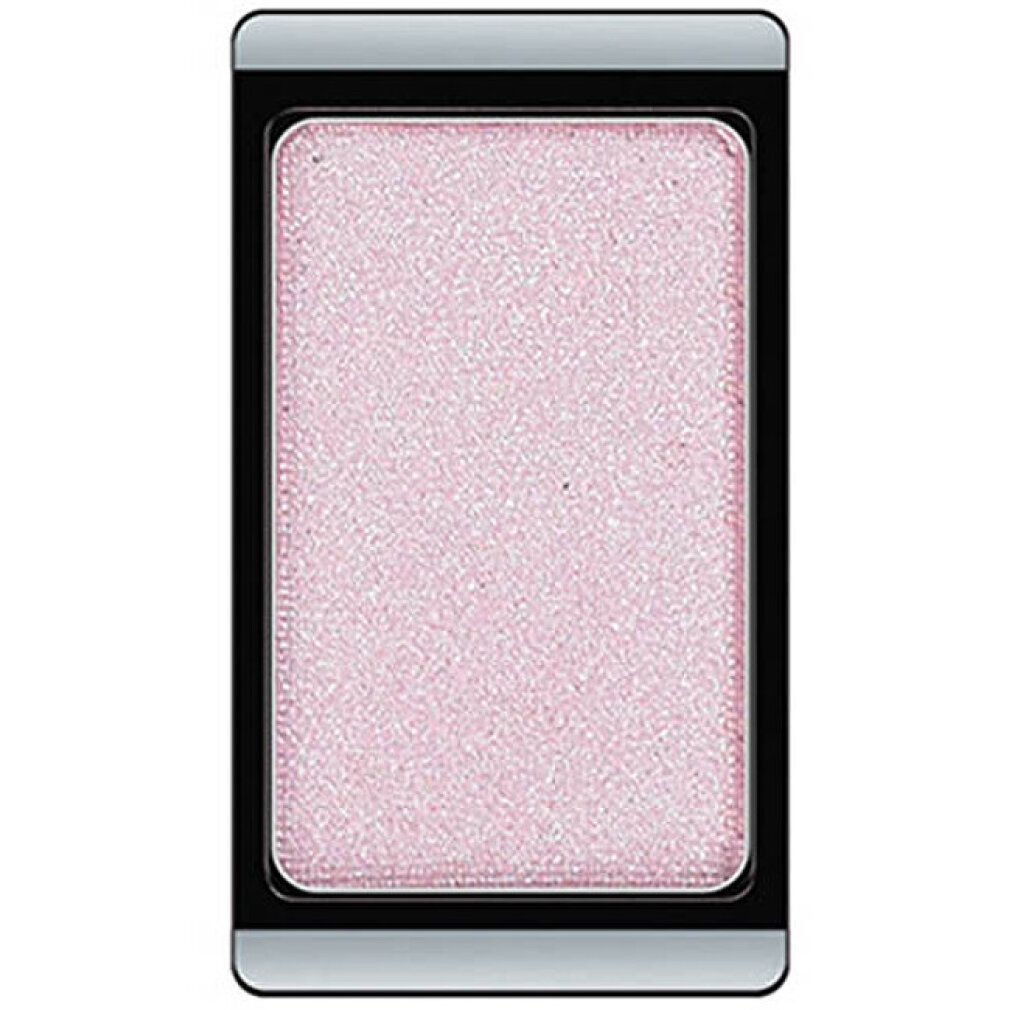 Einzelner Artdeco Lidschatten. Rechteckige Form. Rosa Farbe mit Glitzer. Schwarzer Rahmen.