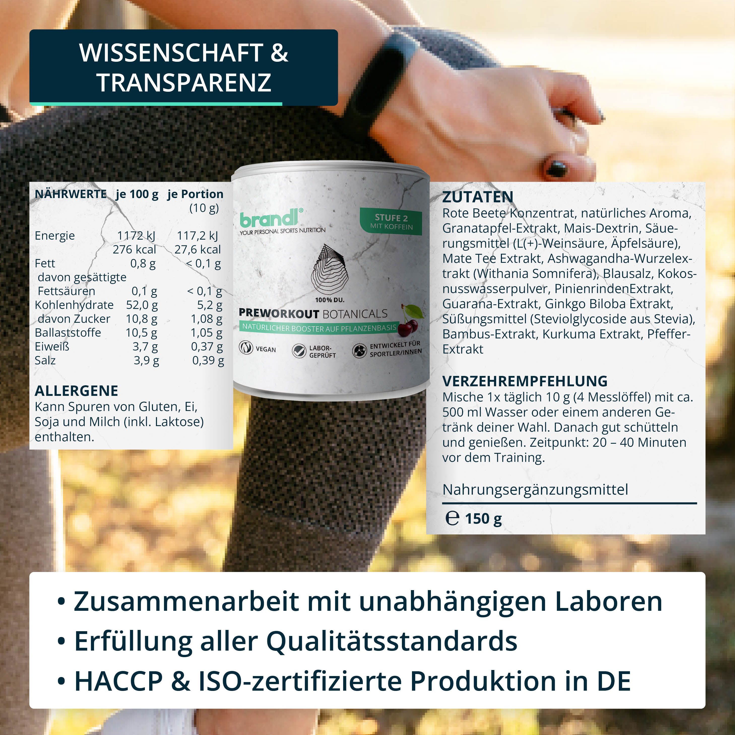 brandl® Superfood Pre Workout Booster mit Koffein | Ashwagandha, uvm.