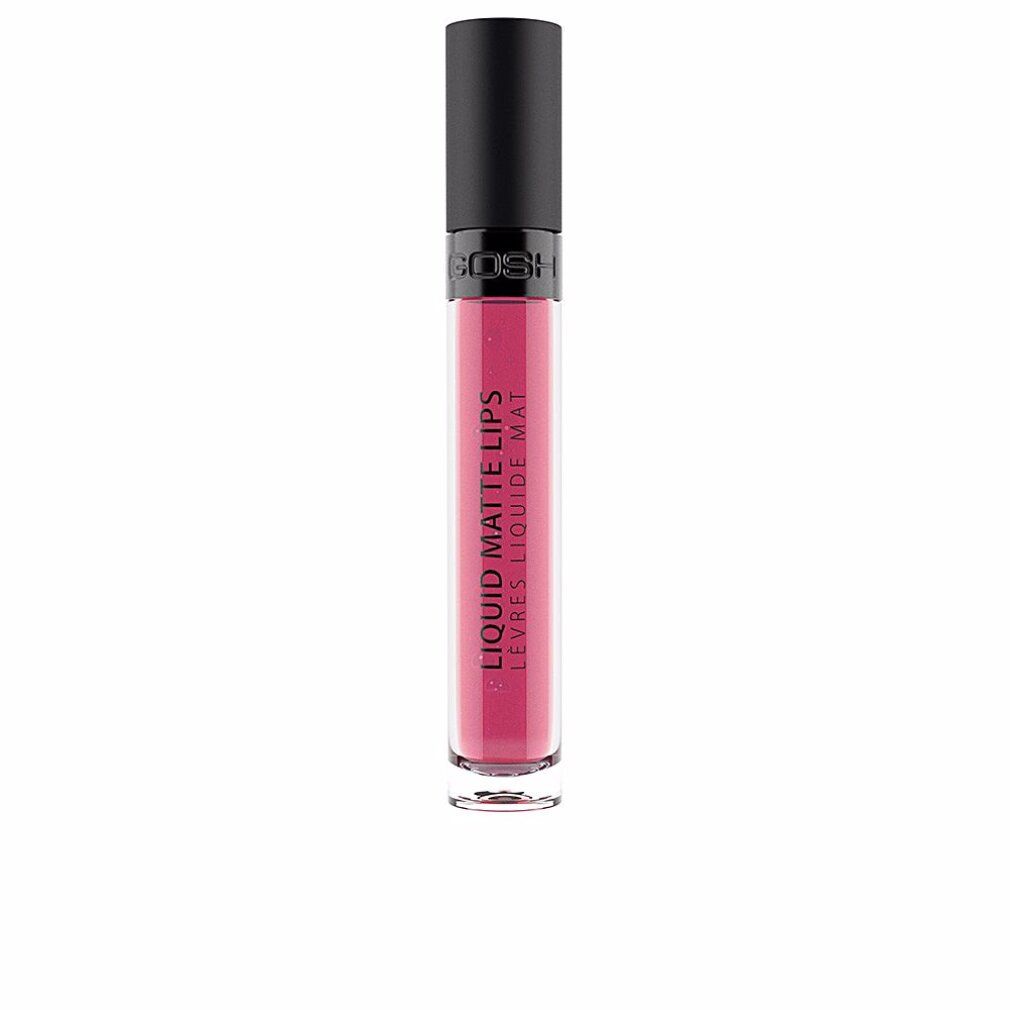 Flüssiger Lippenstift in transparenter Flasche, schwarzer Deckel. Aufschrift: Liquid Matte Lips. Produkt GOSH.