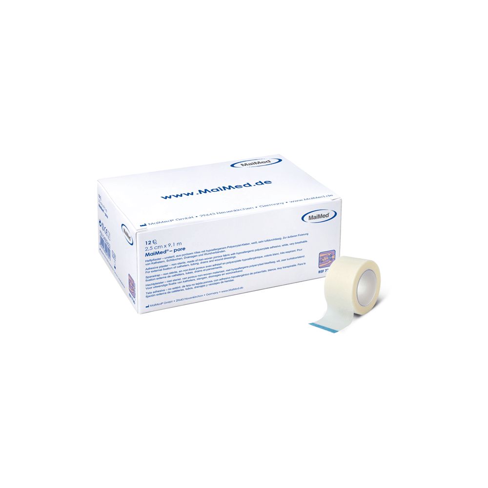 MaiMed pore Rollenpflaster 12 Rollen 2,5 cm x 9,1 m