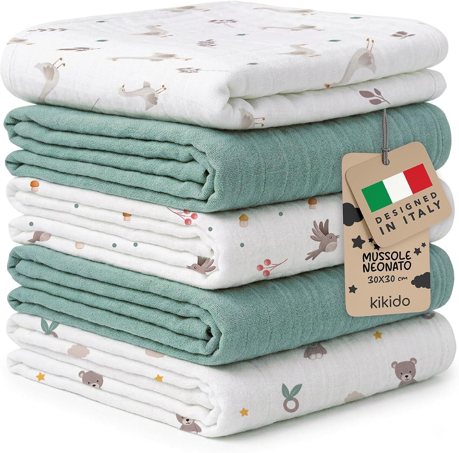 Kikido Mullwindeln Baby 100% Baumwolle