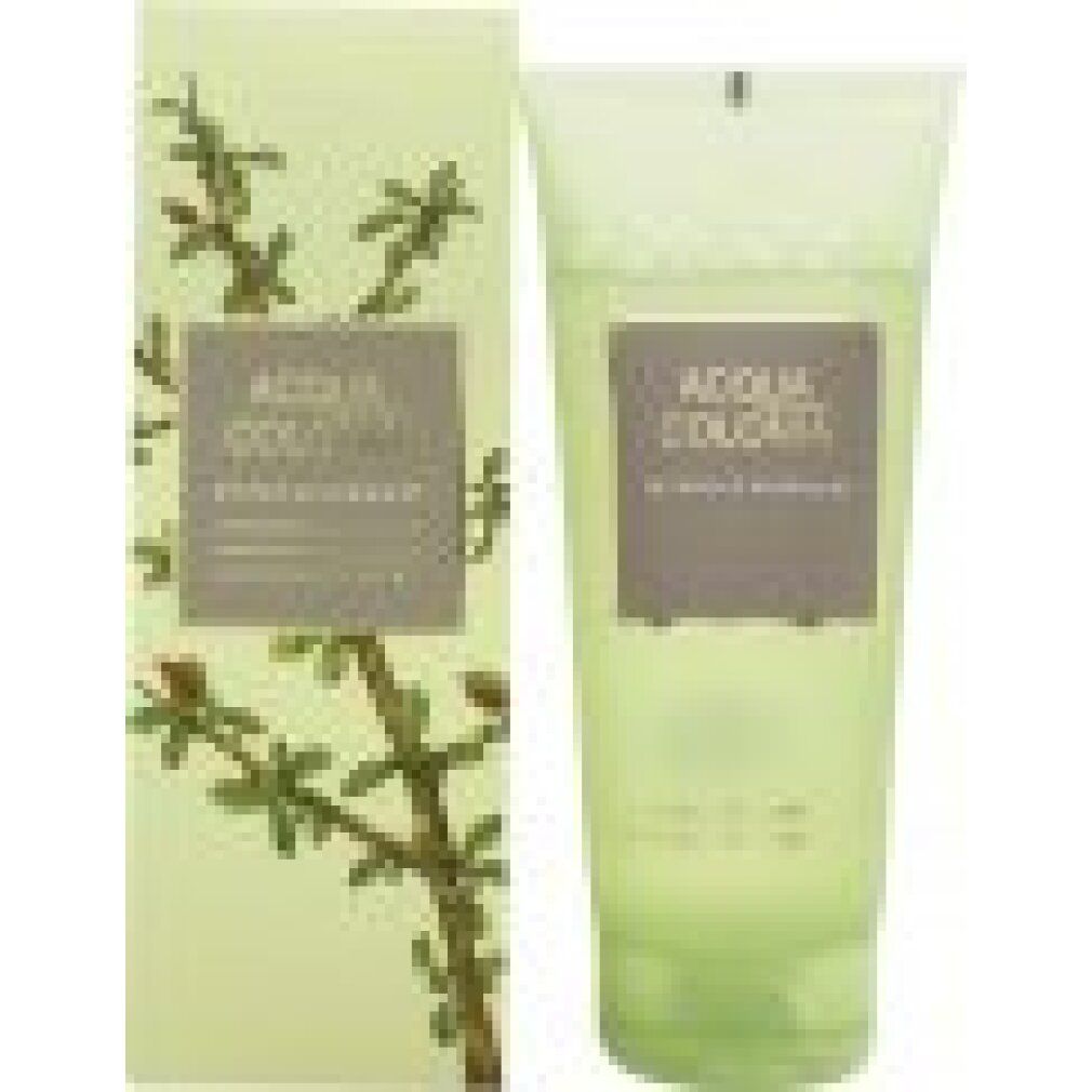 Grüne Tube und Schachtel. Aufschrift: Acqua Colonia, Myrrhe & Kumquat. Abbildung von Zweig mit Blättern.