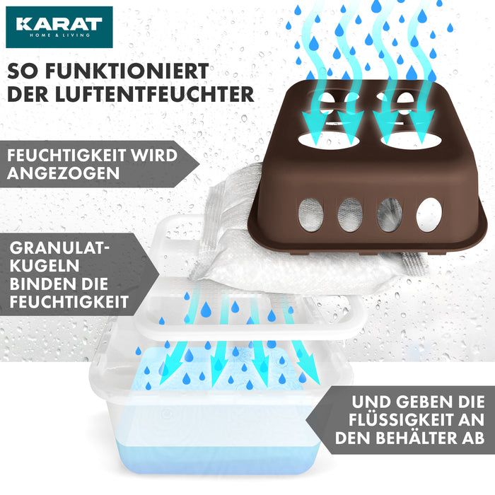 KARAT Luftentfeuchter Hava - Granulat Raumentfeuchter Braun