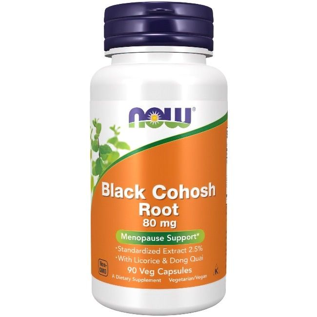 Now Foods Schwarze Cohosh-Wurzel 80 mg 90 Veg-Kapseln