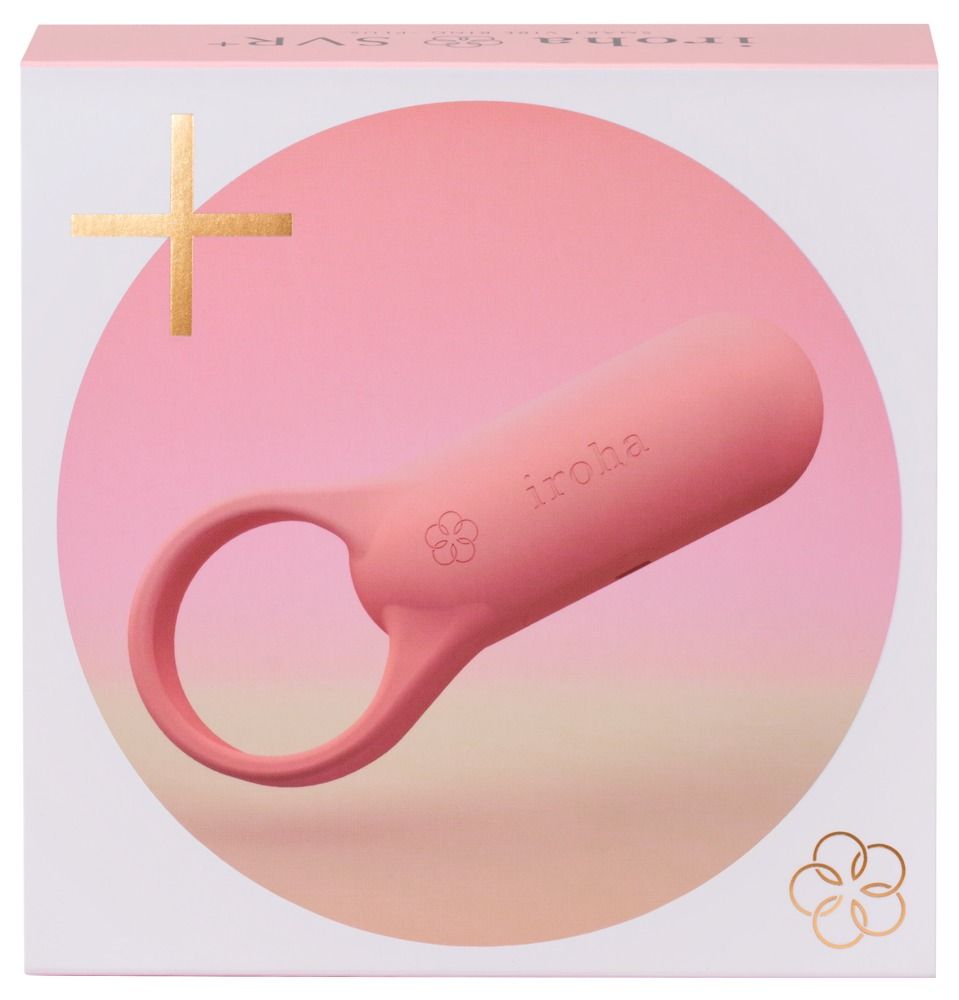 Rosa Vibrator mit Ring in Verpackung. Marke iroha SVR+.