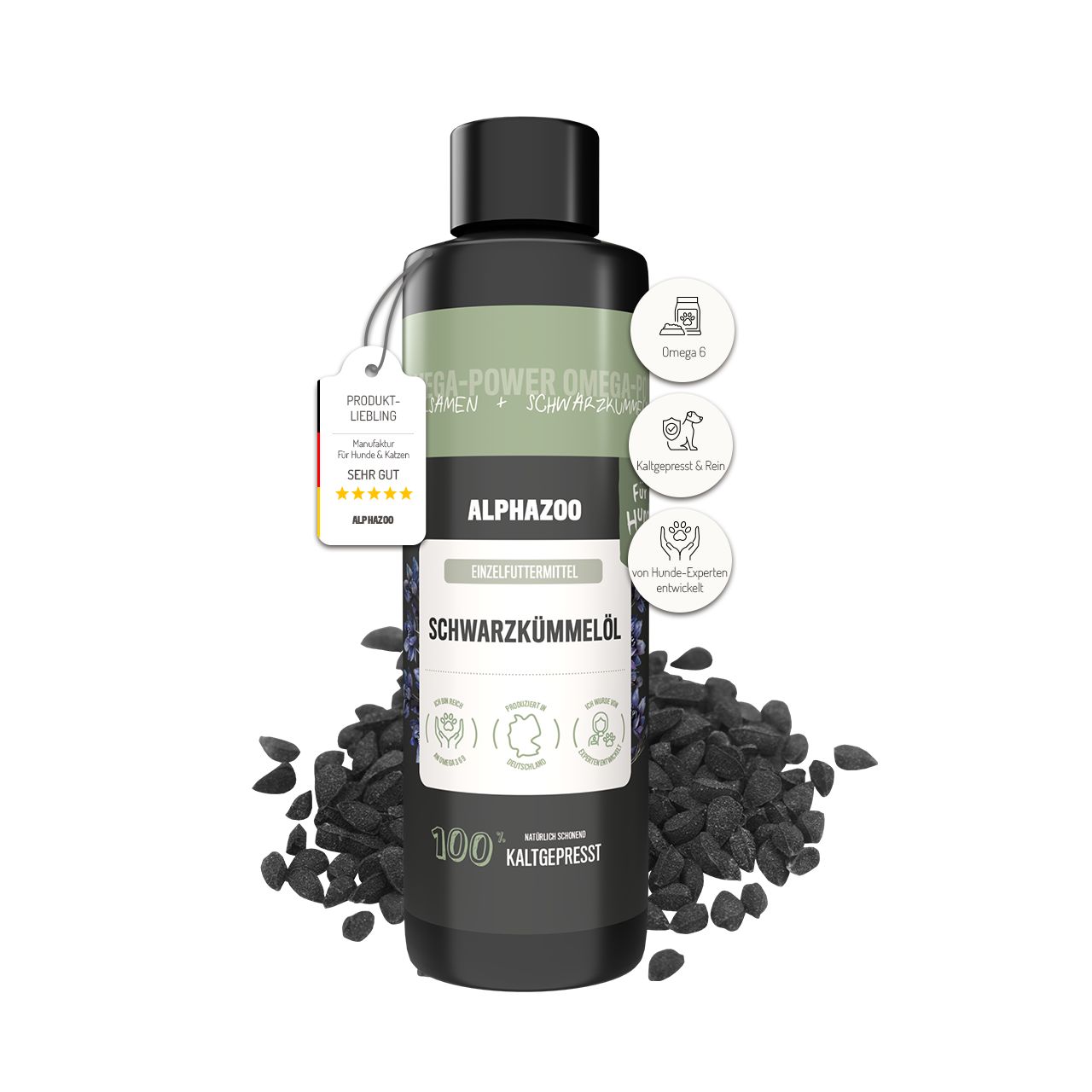 ALPHAZOO Premium Schwarzkümmelöl für Hunde